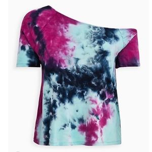 Torrid sz 5 off-shoulder tie dye super soft tee